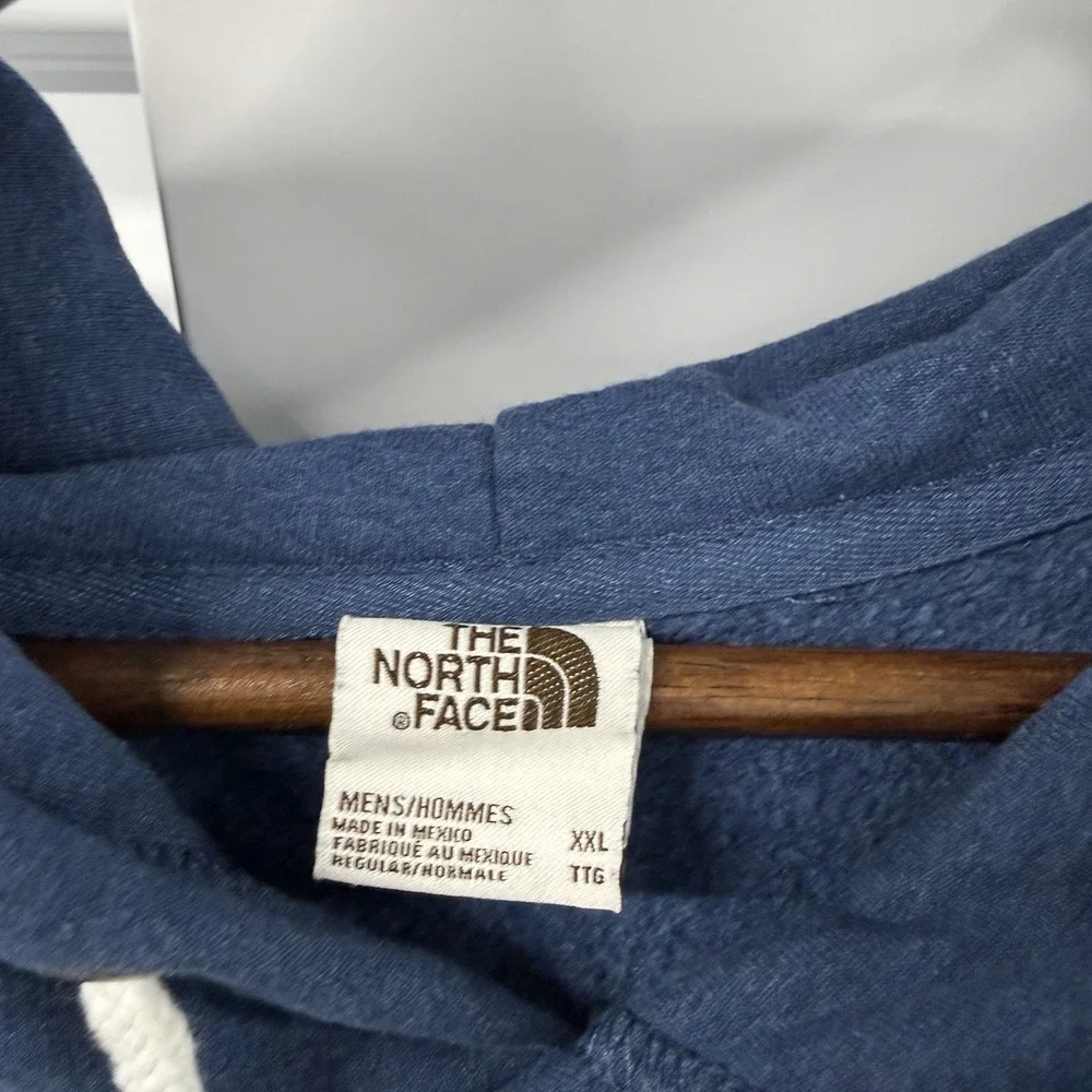 The North Face Hoodie Mens XXL Blue Pullover Heritage Logo Patch Sweatshirt